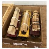 3 model railroad flat cars