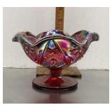 Carnival glass compote