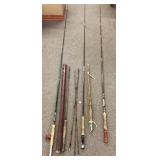 Collection of fly fishing poles