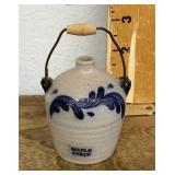 Salt glazed Rowe stoneware maple syrup jug