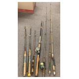 Group of fishing poles