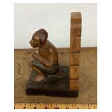 Carved wooden bookend