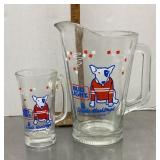 Spuds Mackenzie Bud Light beer pitcher & mug