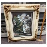 Framed Diane Scholze signed floral print