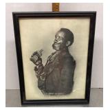 Framed Black Americana print "I Knows De Ropes"