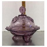 Amethyst glass candy dish