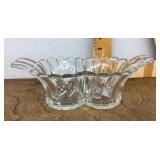 Heisey crystal relish dish with ladle