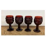 4 Avon ruby red Cape Cod cordial glasses