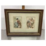 Framed antique prints