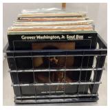 Crate of LPs