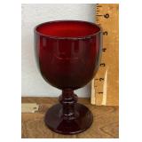Ruby glass goblet