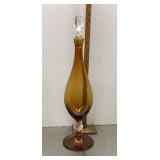 Amber glass decanter