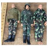 3 military action figures