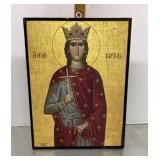 St. Barbara wood plaque