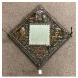 USS Maine antique wall mirror with hooks