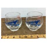 2 Wabash railroad glasses