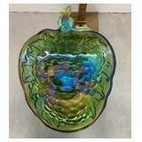 Iridescent glass grape bowl