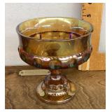 Carnival glass compote