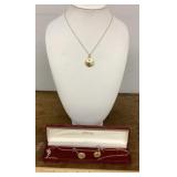 Goldtone JC Penny necklace & earrings set +