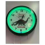 Sinclair Dino Gasoline Neon Clock