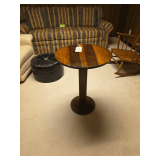 Round Wooden Pedestal Side Table