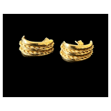 Pair of Yellow Gold Half-Hoop Earrings