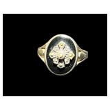 Sterling Silver Ring with Black Stone