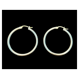 Sterling Silver Hoop Earrings - Marked FAS 925