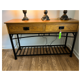 Wood and Metal Console Table