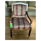 Wooden Armchair with Upholstered Seat and Back