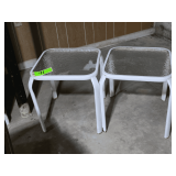Lot - (2) Glass Top Metal Side Tables