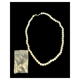 14k Gold Clasp Pearl Strand Necklace and Loose Pearls