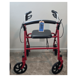 Medline Guardian Red Four-Wheel Rollator Walker