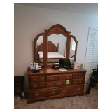 Athens Furniture Wooden Bedroom Dresser with Mirror