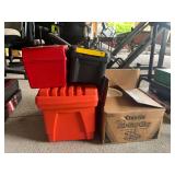 (3) empty tool boxes and air-dry clay