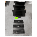Lot - (3) Hp Monitors (3) Logitech Keyboards (3) Logitech Mouse