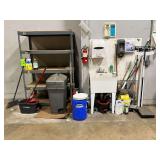 Health O Meter Scale, Cleaning Supplies & shelf with contents