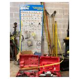 Tool Room Lot: Large Lot of Lineman tools, power tools, pegboard display, misc