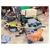 Tool Room Lot:   Shop Vac, Fertilizer Spreader, Spool of Rope, Spool of Cable, Misc.