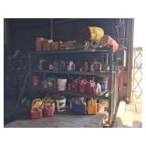 Contents only of shelves and in front of shelves (no shelf included):  Fluids, fuel cans, etc.