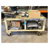 Rolling Shop Cart with contents