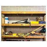 Tool Room Lot:  Tri stand, tool boxes, electrical cords, tools, misc.