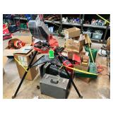 Tool Room Lot:  Tri Stand, Tools, Cords, Tester, Misc