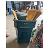 Trash Bin with Brooms