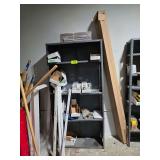 Lot - Metal Shelves with Contents: Assorted Small Engine and Equipment Parts