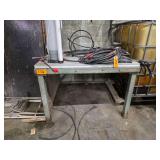 Industrial Metal Work Table - Contents Not Included