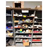 Lot - Metal Shelves with Contents: Assorted Tool Parts and Equipment