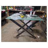 Industrial Rolling Work Table with Scissor Frame