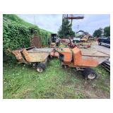 Lot - (2) Gas-Powered Motorized Construction Buggy Site Dumper