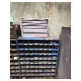 Industrial Storage Cabinet and Hardware Bin with Contents
